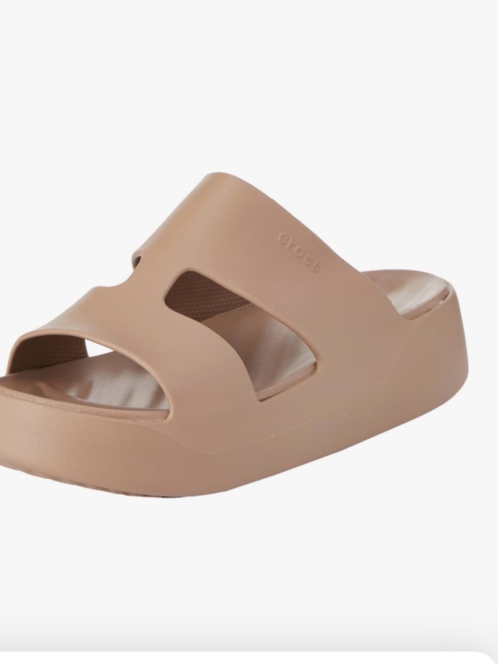 CROCS Women's Platform Slide Mule in Nude Tan